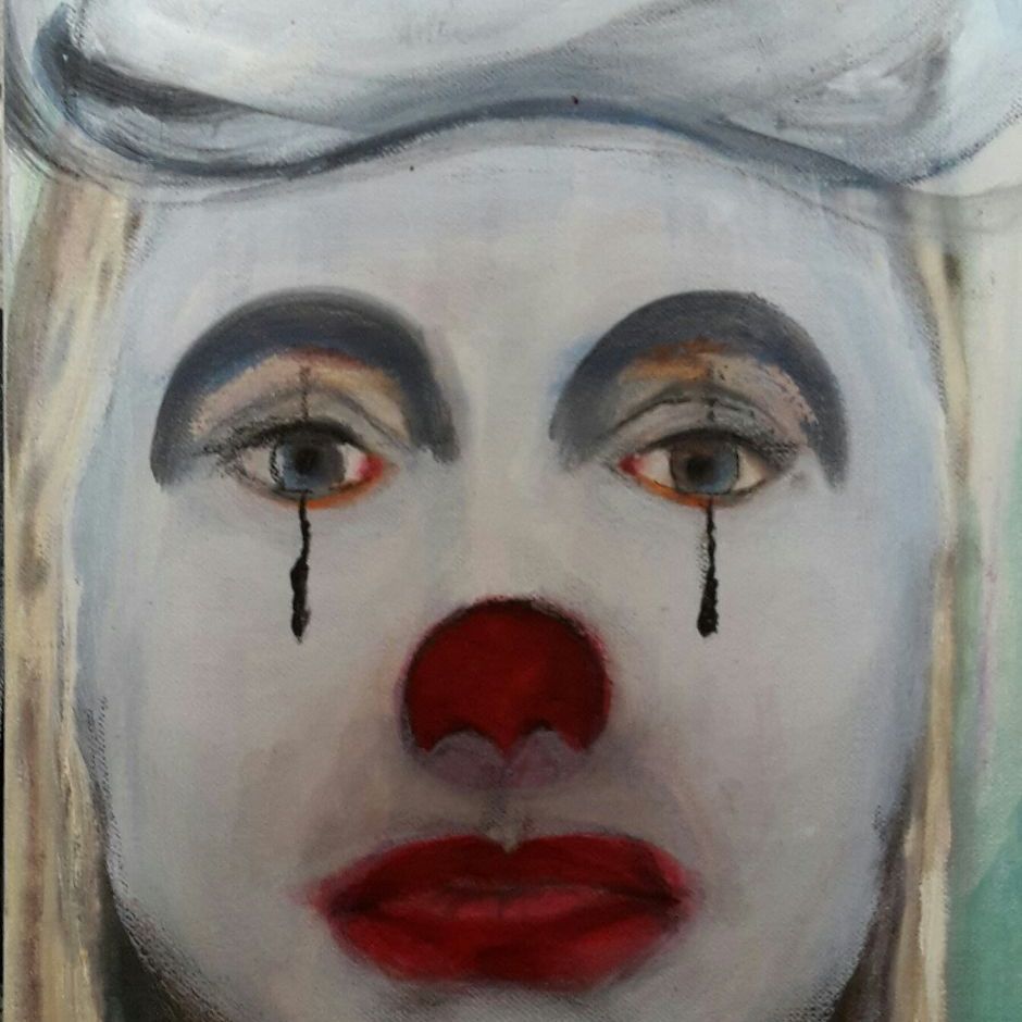Bedrøvet, 2016 (Akryl på lærred 24x30)