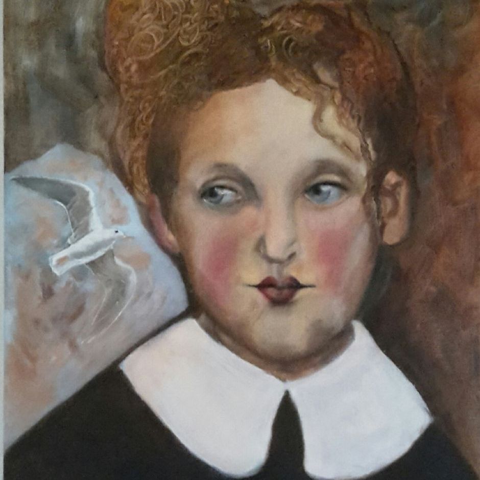Jonathan og Rositta, fri fantasi. (olie på lærred 40x50)