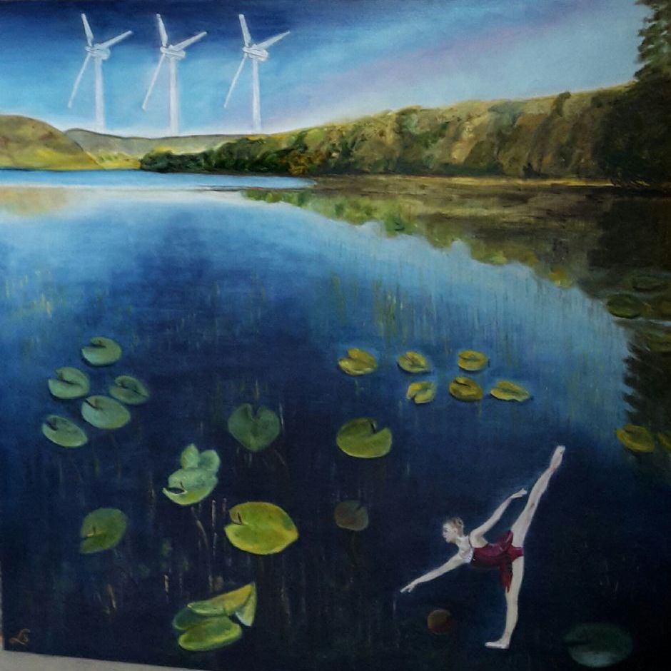 Energi. (olie på lærred 100x100) Bestillings arbejde