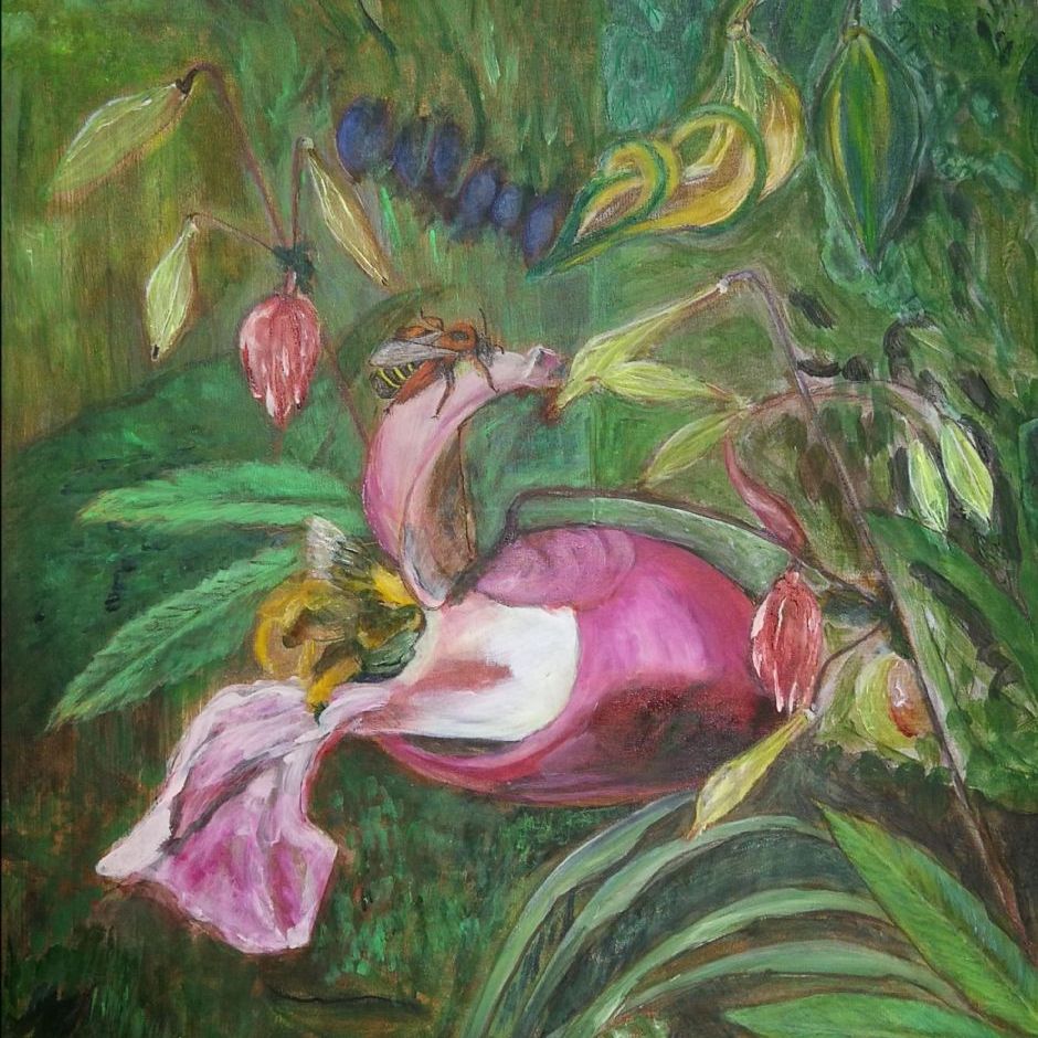 Kæmpe Springbalsamin, (akryl på lærred 70x80)