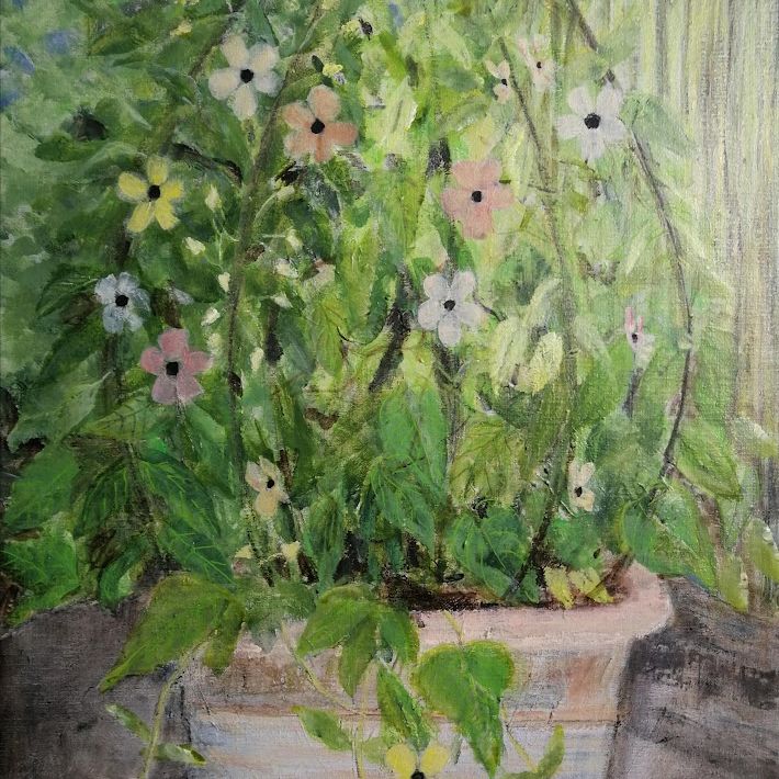 Susanne med det sorte øje. (akryl på lærred 40x50)